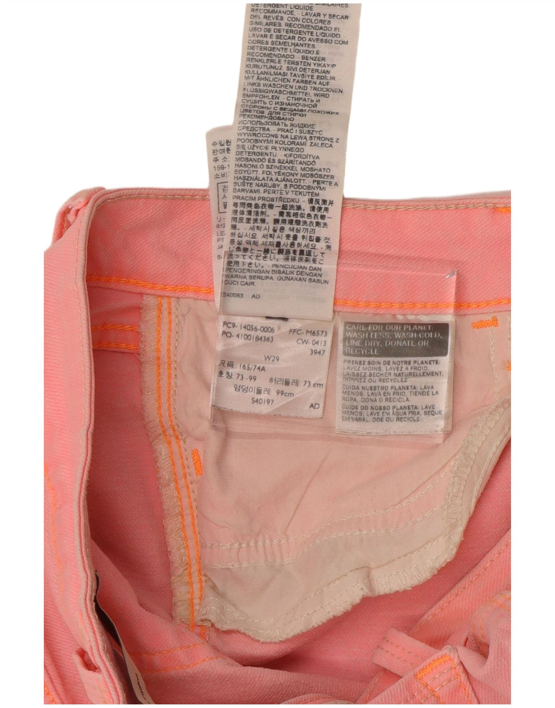 LEVI'S ženske uske traperice s kratkim hlačama W29 L25, ružičasti pamuk