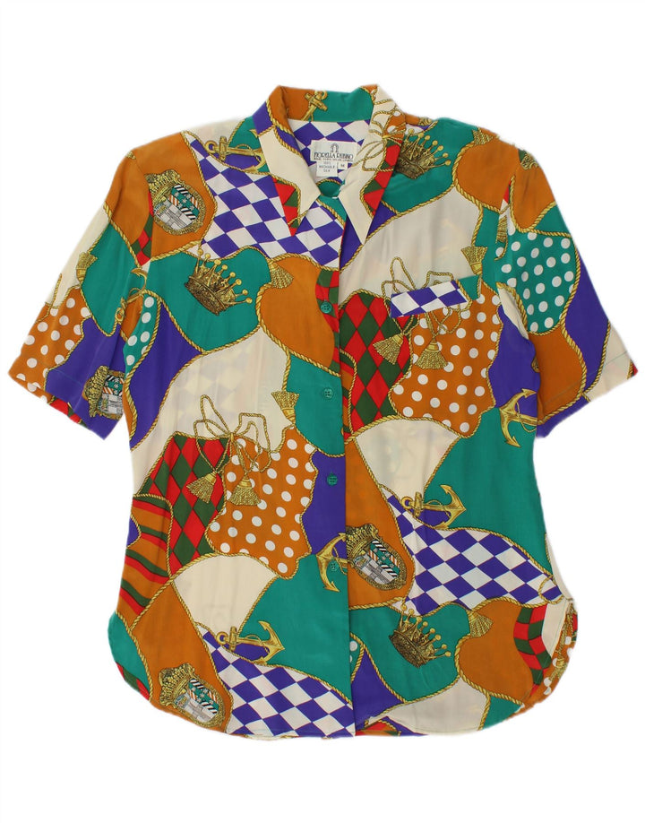 FIORELLA RUBINO Ženska košulja bluza UK 14 srednje raznobojna patchwork