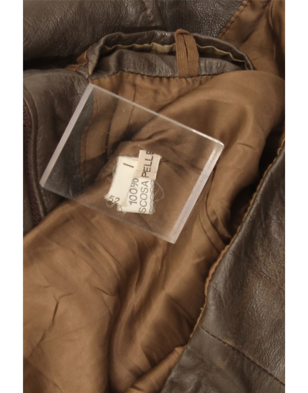 VINTAGE muška kožna jakna IT 52 XL smeđa koža