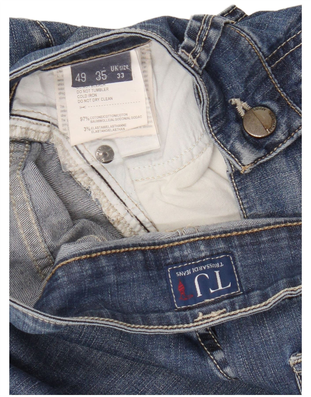 Trussardi muške ravne traperice W33 L32 plavi pamuk