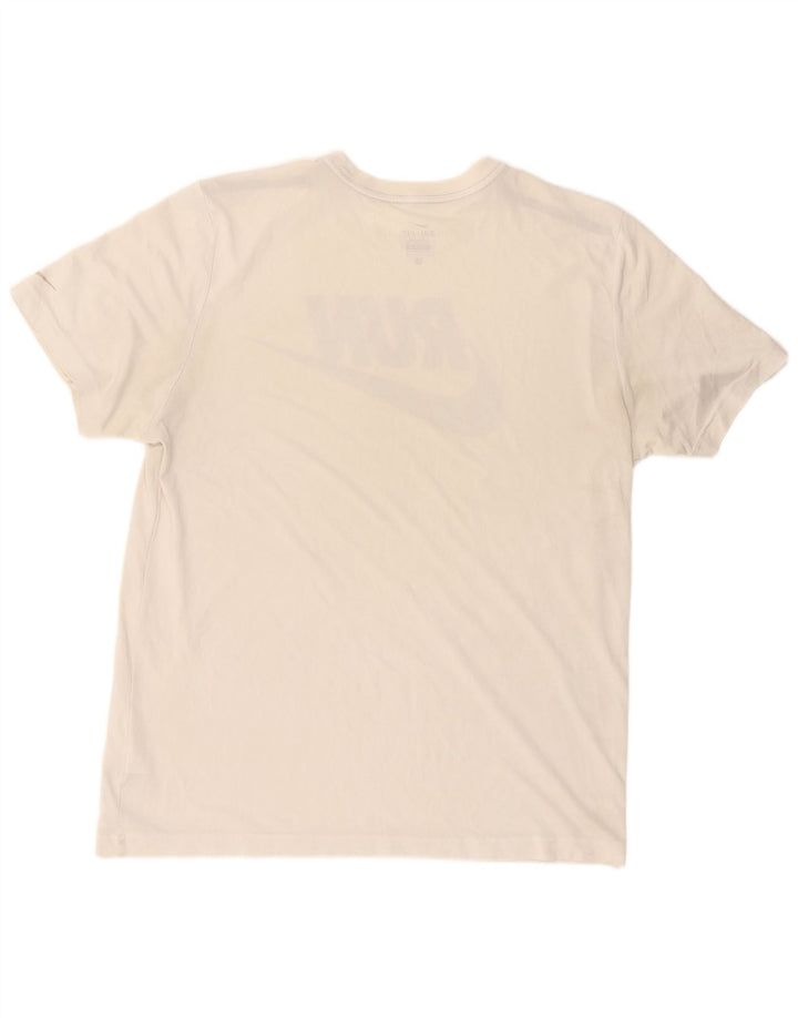 NIKE Mens Dri Fit Graphic T-Shirt Top Large White Polyester