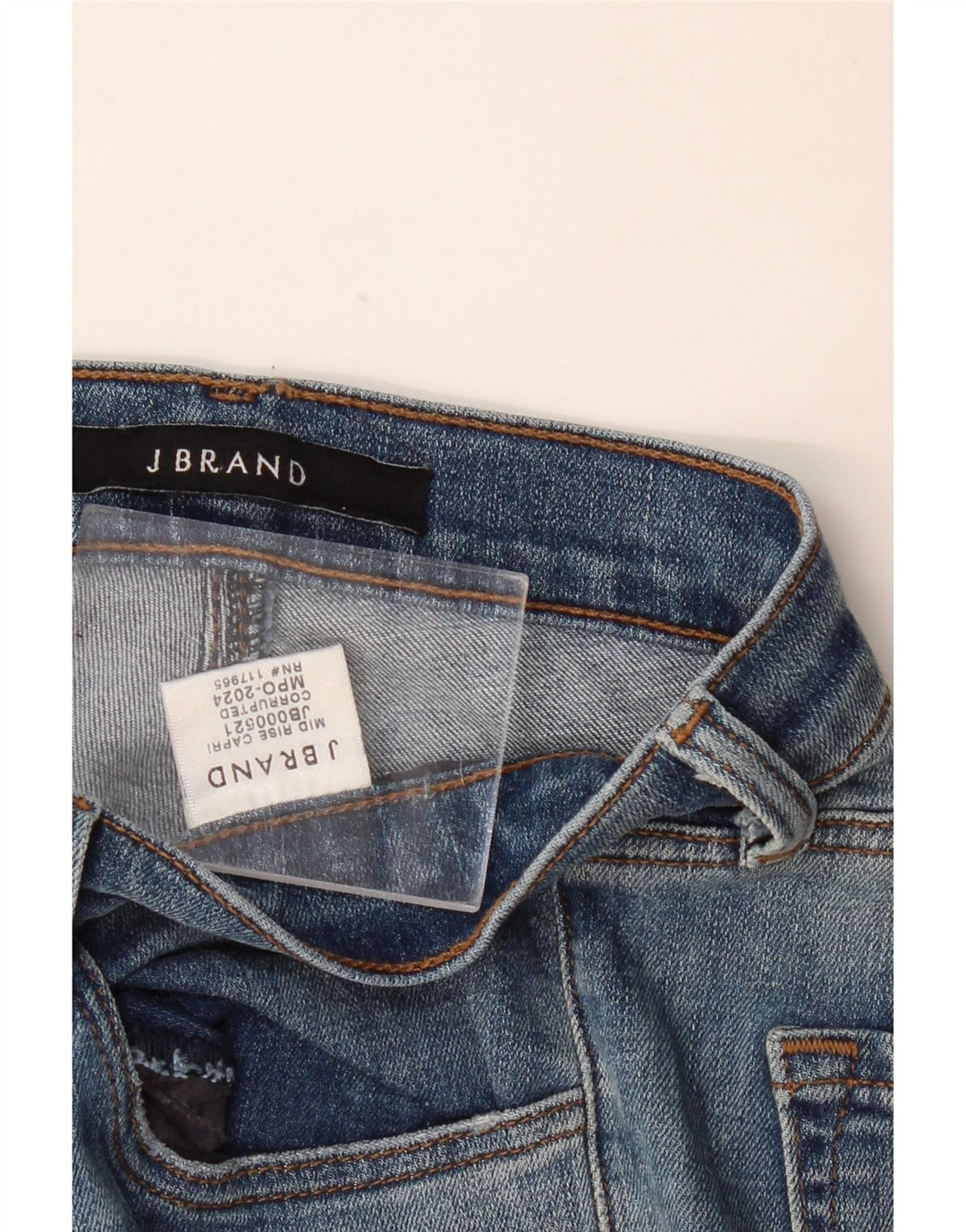 J BRAND Ženske Capri traperice srednjeg rasta W28 L27 Plavi pamuk