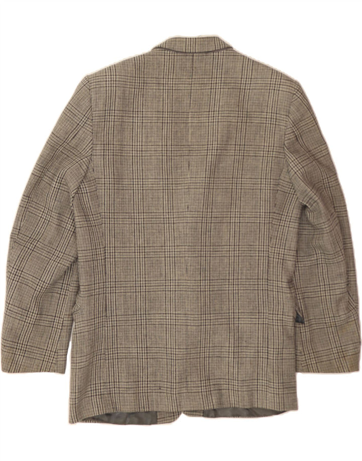 CITY TIME Mens 2 Button Blazer Jacket UK 38 Medium Grey Check Wool Vintage City Time and Second-Hand City Time from Messina Hembry 