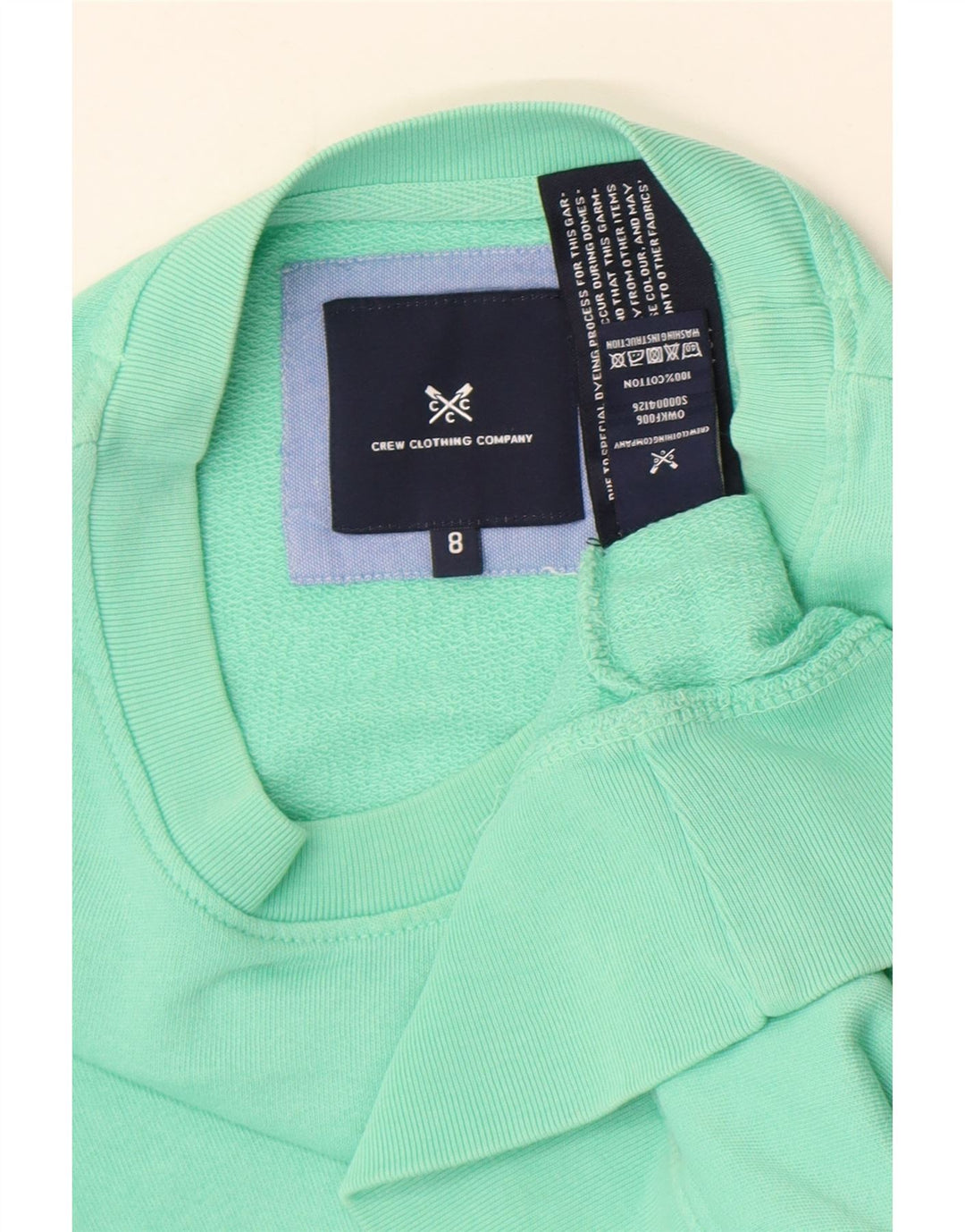 Crew Clothing Ženska prevelika majica dugih rukava UK 8 Mali zeleni pamuk