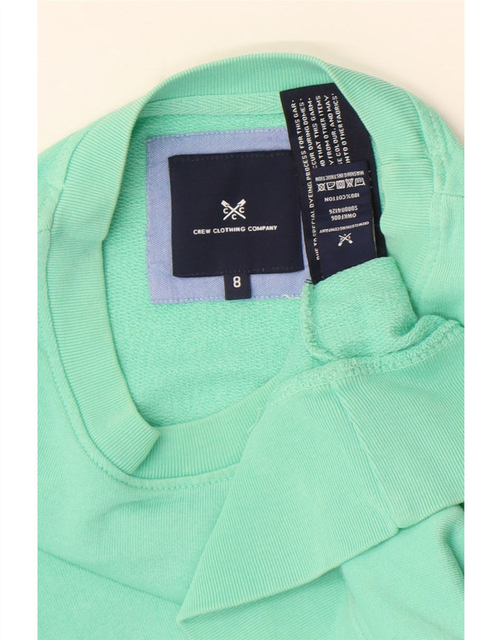 Crew Clothing Ženska prevelika majica dugih rukava UK 8 Mali zeleni pamuk