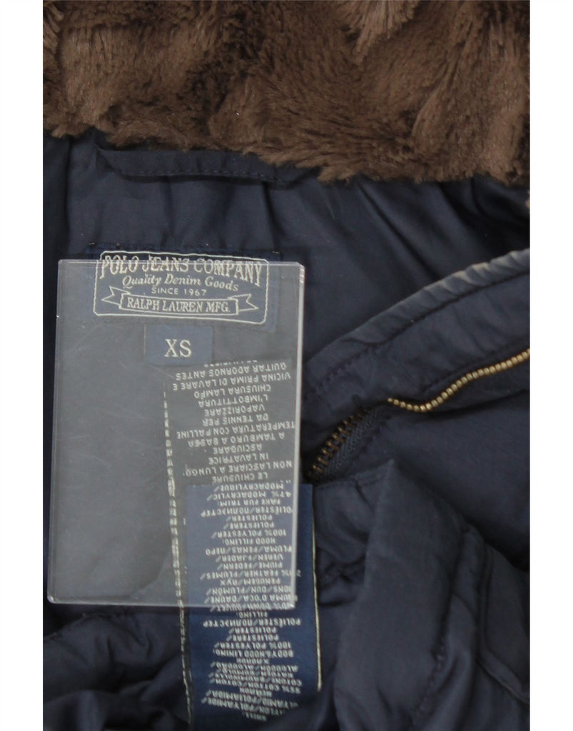 RALPH LAUREN Womens Hooded Padded Gilet UK 6 XS Navy Blue Nylon Vintage Ralph Lauren and Second-Hand Ralph Lauren from Messina Hembry 