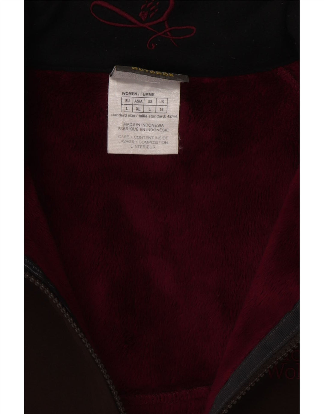 JACK WOLFSKIN Womens Graphic Windbreaker Jacket UK 16 Large Brown Vintage Jack Wolfskin and Second-Hand Jack Wolfskin from Messina Hembry 