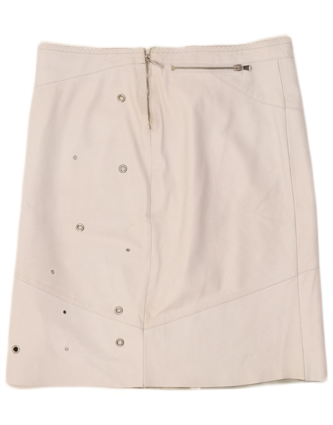 Vintage ženska kožna suknja W36 XL bijela