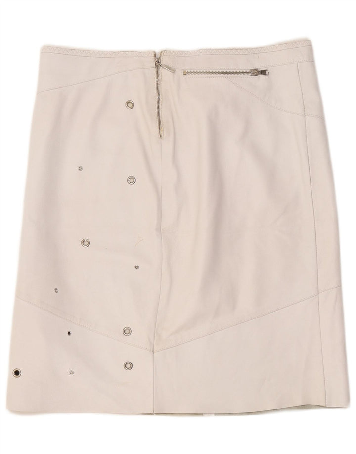 Vintage ženska kožna suknja W36 XL bijela