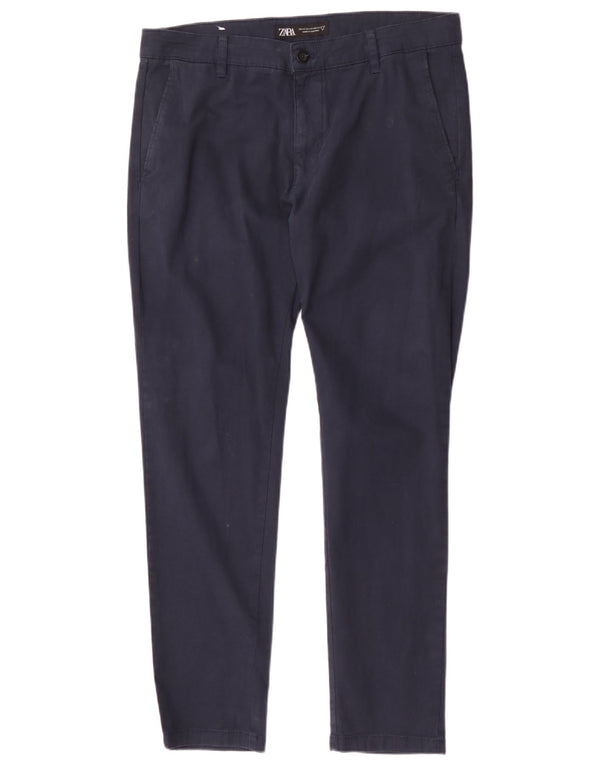 Zara muške uske chino hlače EU 44 Large W34 L31 tamnoplavi pamuk