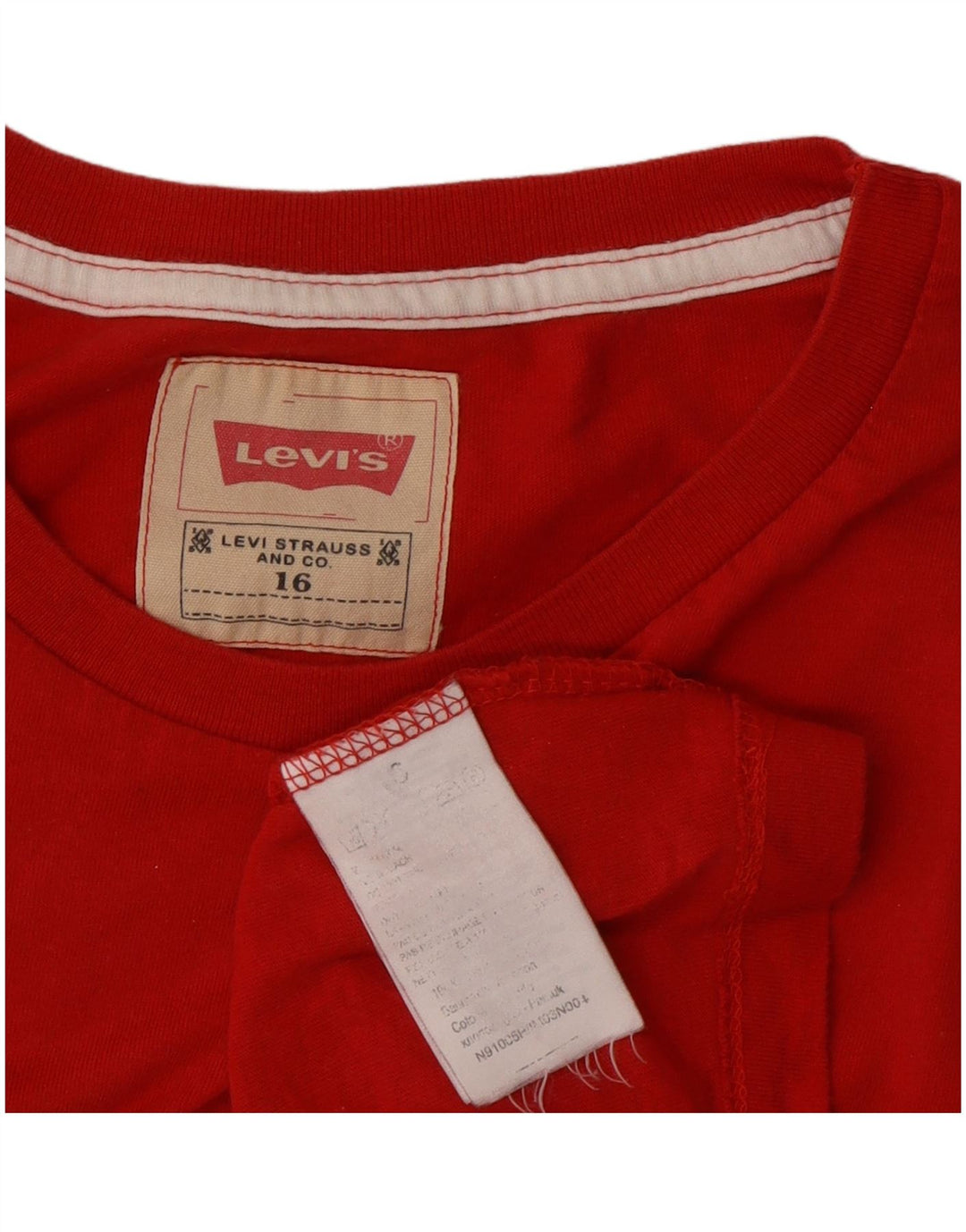 Levi's Boys majica dugih rukava s grafikama, 15-16 godina, crveni pamuk