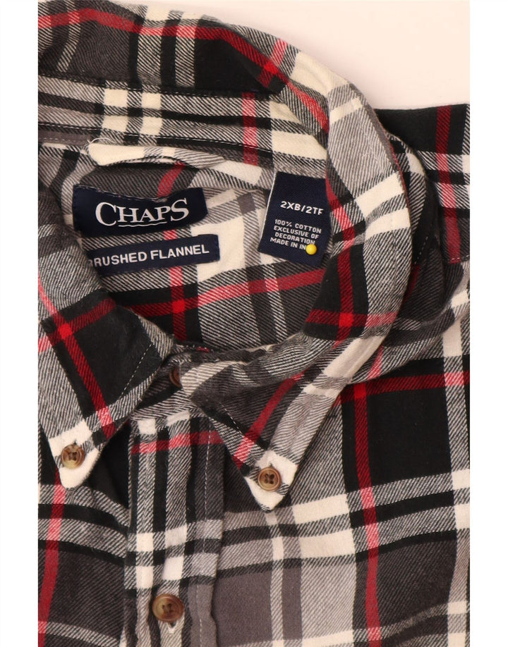 Chaps muška velika flanelska košulja 2XL crni karirani pamuk