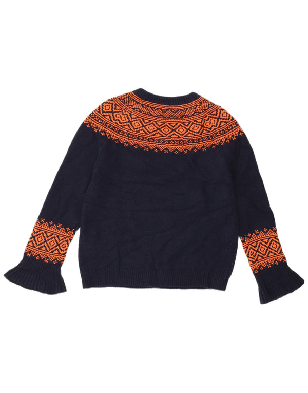 J. CREW Ženski pulover s okruglim izrezom UK 6 XS tamnoplavi Fair Isle