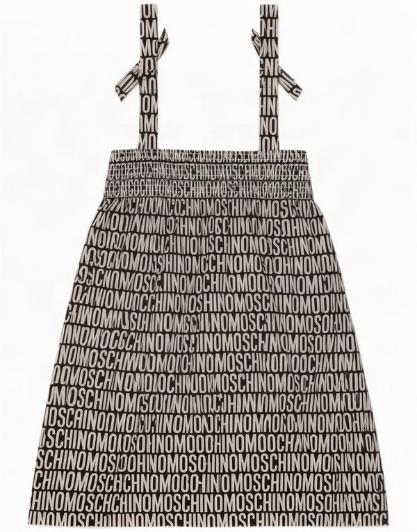 Moschino Girls Graphic Sundress 9-10 Years White Cotton
