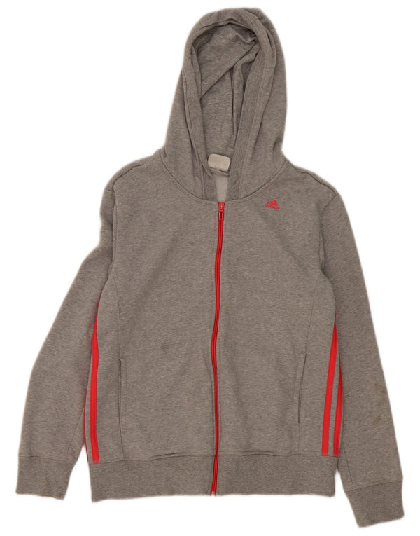 Adidas ženski džemper s kapuljačom Climalite Zip UK 16/18 Large Grey Flected