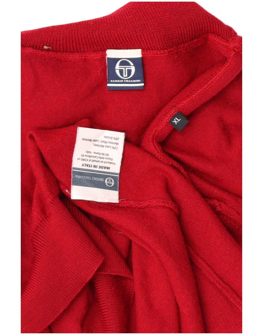 SERGIO TACCHINI Ženski pulover s rol izrezom UK 18 XL Crveni Classic