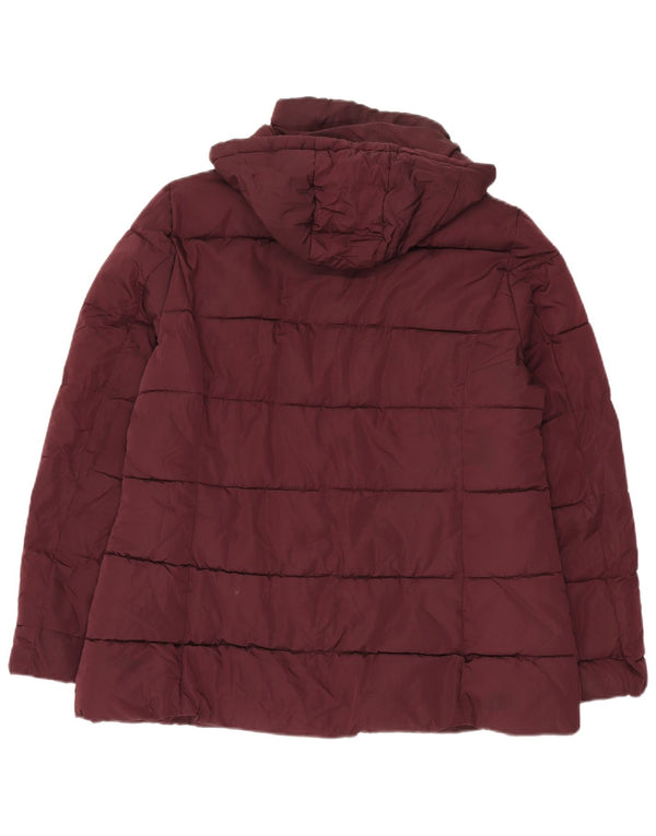 Tommy Hilfiger ženska podstavljena jakna s kapuljačom UK 16 veliki bordo poliester
