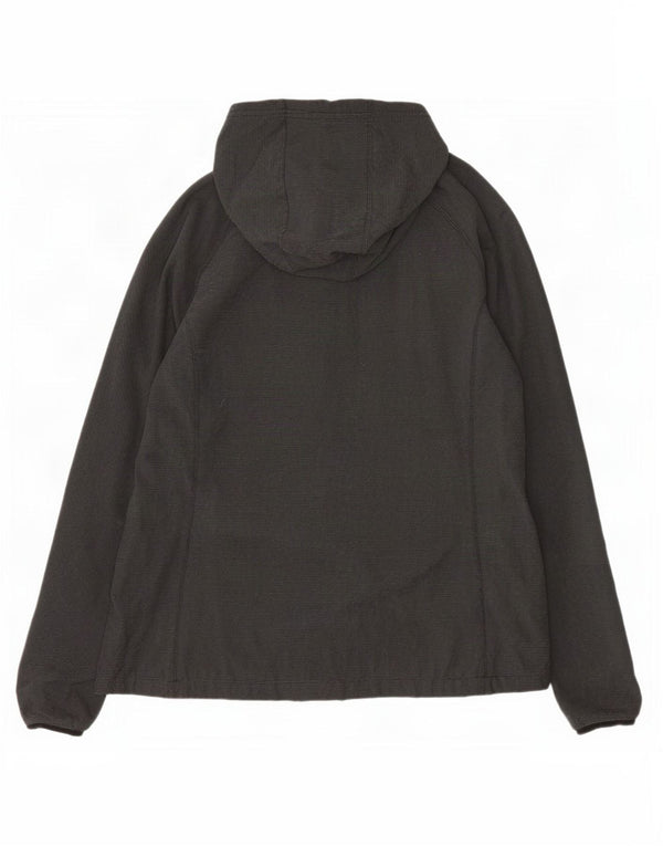 The North Face Womens Fleece Zip Hoodie Sweater UK 18 XL Grey Pinstripe