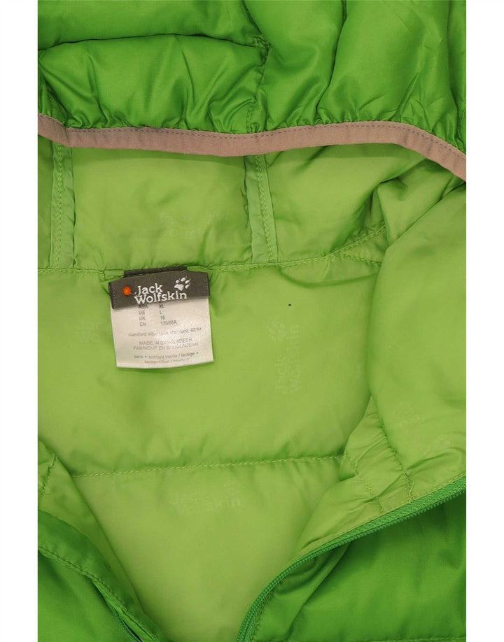 Jack Wolfskin ženska podstavljena jakna s kapuljačom UK 16 veliki zeleni poliester