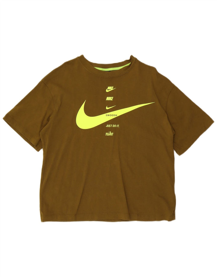 Nike muška majica s grafičkim motivima, srednji kaki pamuk