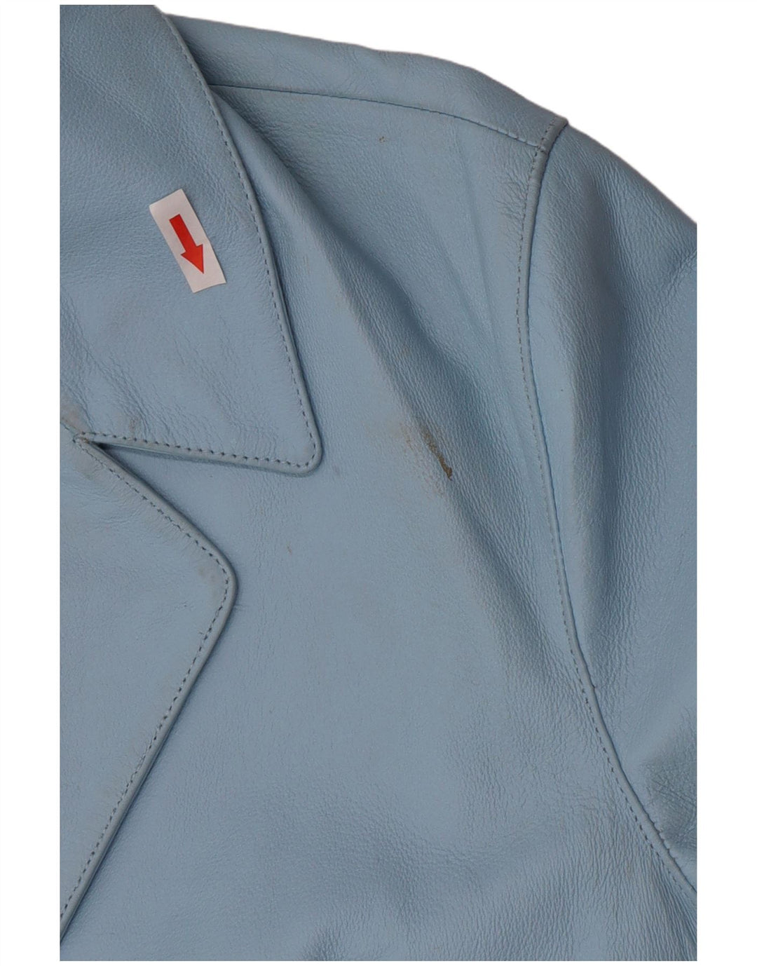 Vintage ženska kožna jakna s 2 gumba UK 16 velika plava koža