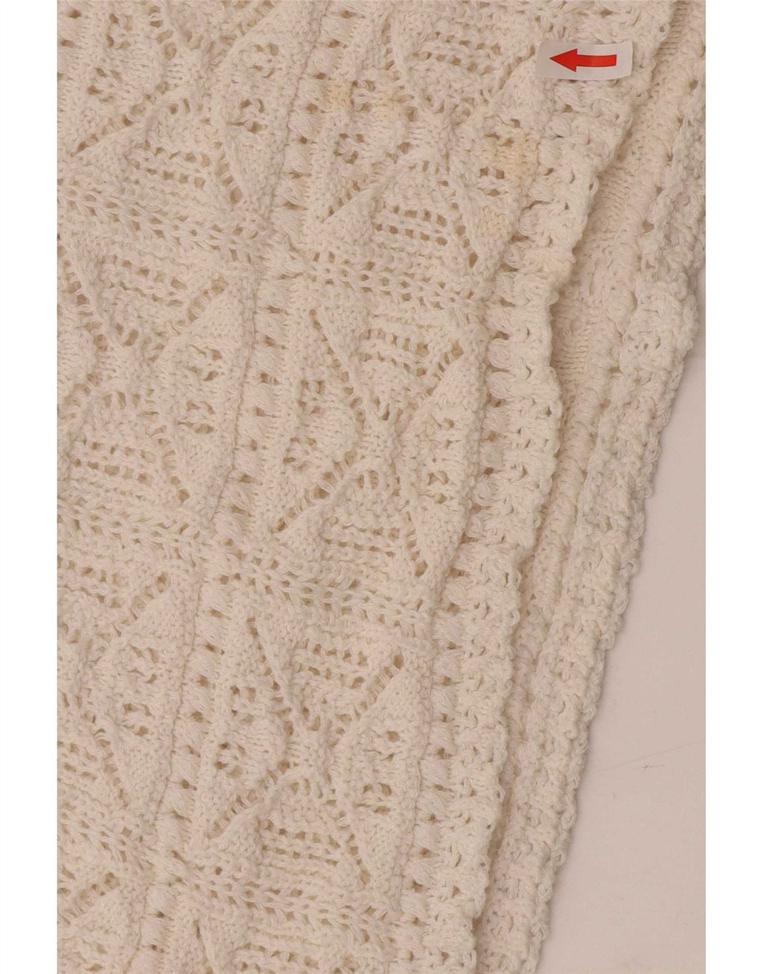 Zara ženska prevelika heklana bluza Top UK 10 Mali bijeli pamuk
