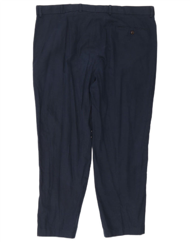 Marks & Spencer muške obične chino hlače W40 L31 tamnoplavi lan