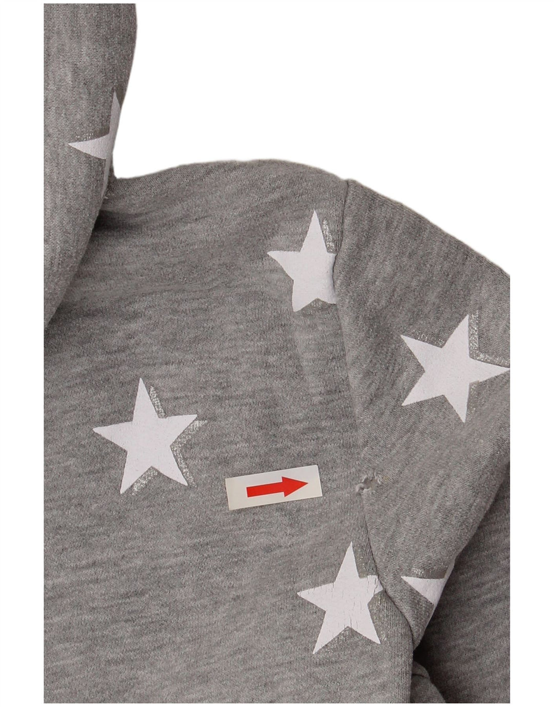 SUPERDRY Womens Abstract Pattern Zip Hoodie Sweater UK 12 Medium  Grey