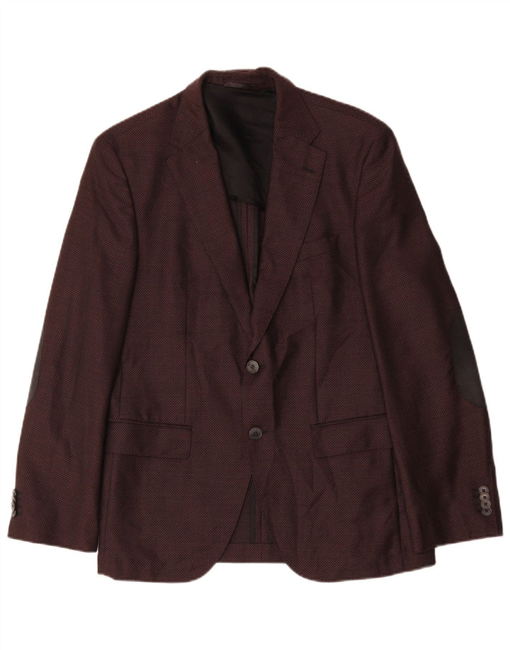 Hugo Boss muška jakna s 2 gumba EU 48, bordo vuna srednje veličine