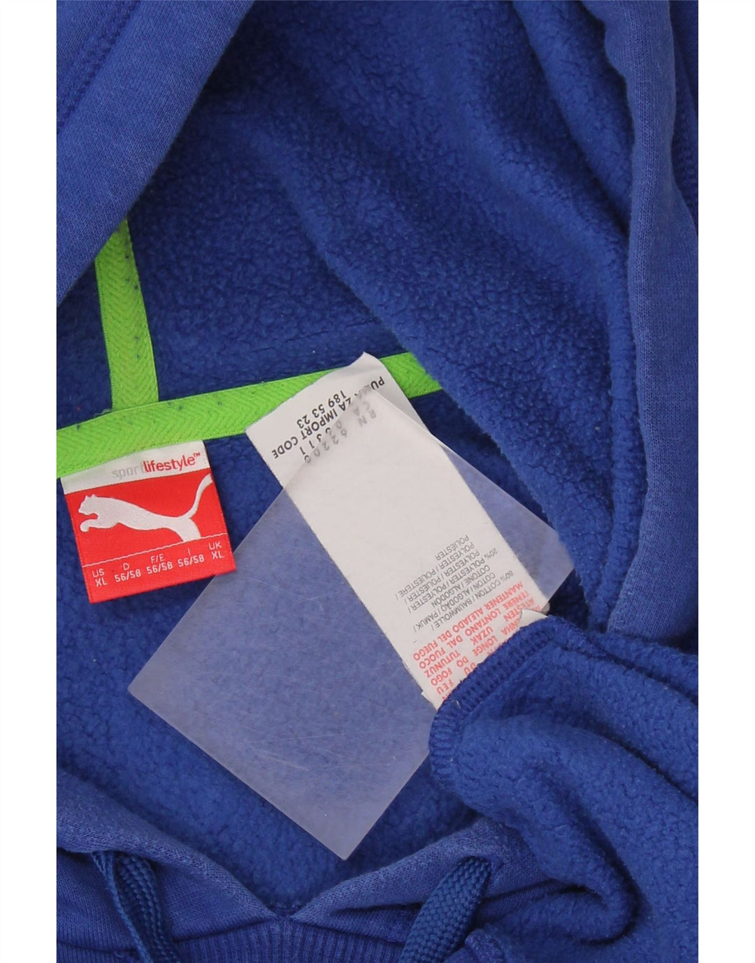 PUMA muška majica s kapuljačom XL, plavi pamuk