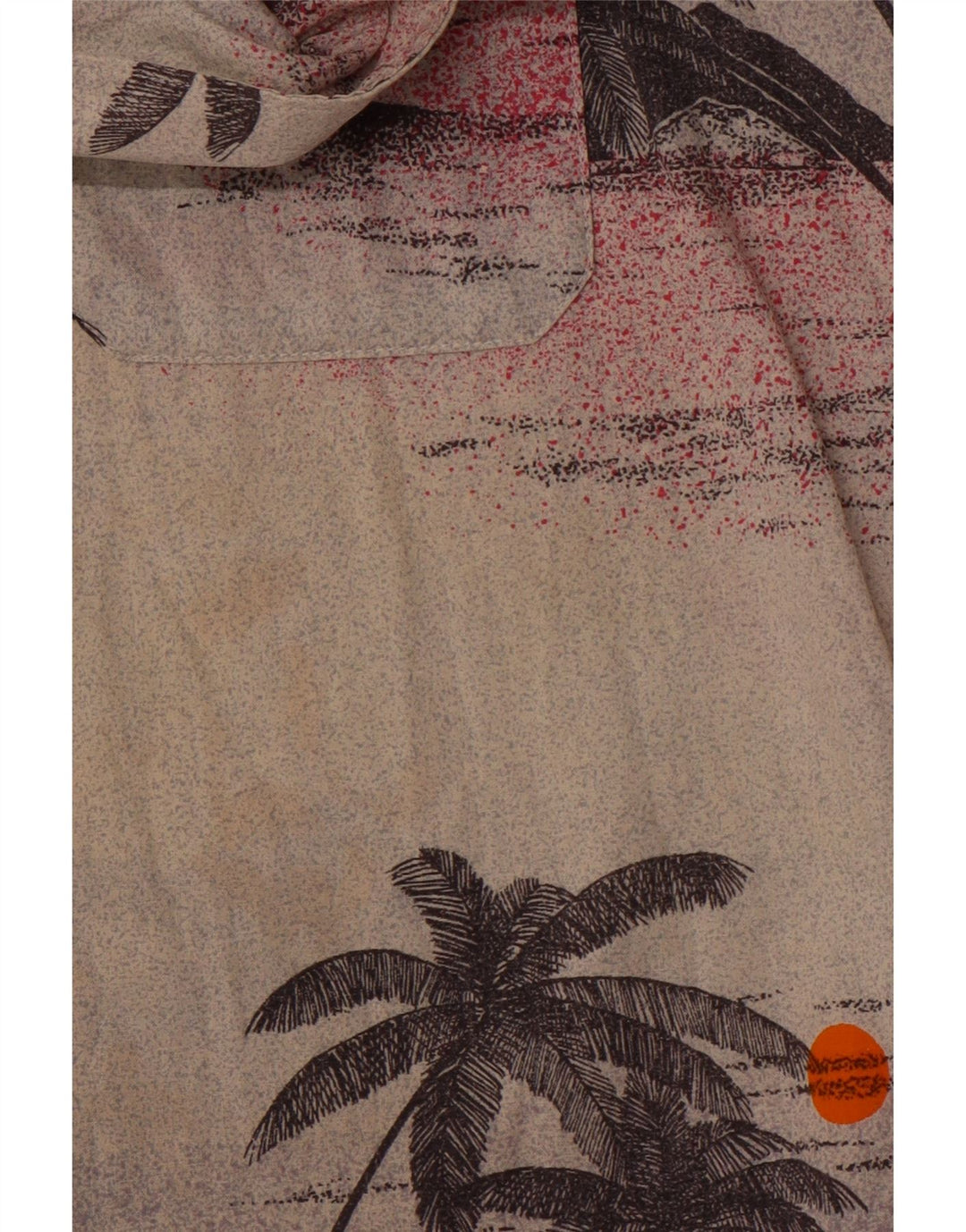 VINTAGE muška havajska košulja kratkih rukava, veliki bež cvjetni pamuk