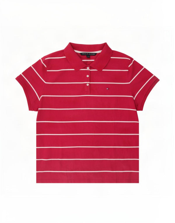 Tommy Hilfiger ženska polo majica UK 20 2XL pamuk na crvene pruge