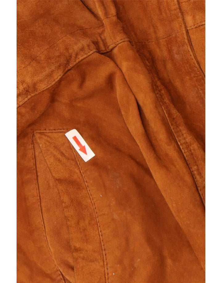 Vintage ženski kaput od brušene kože UK 16 veliki smeđi