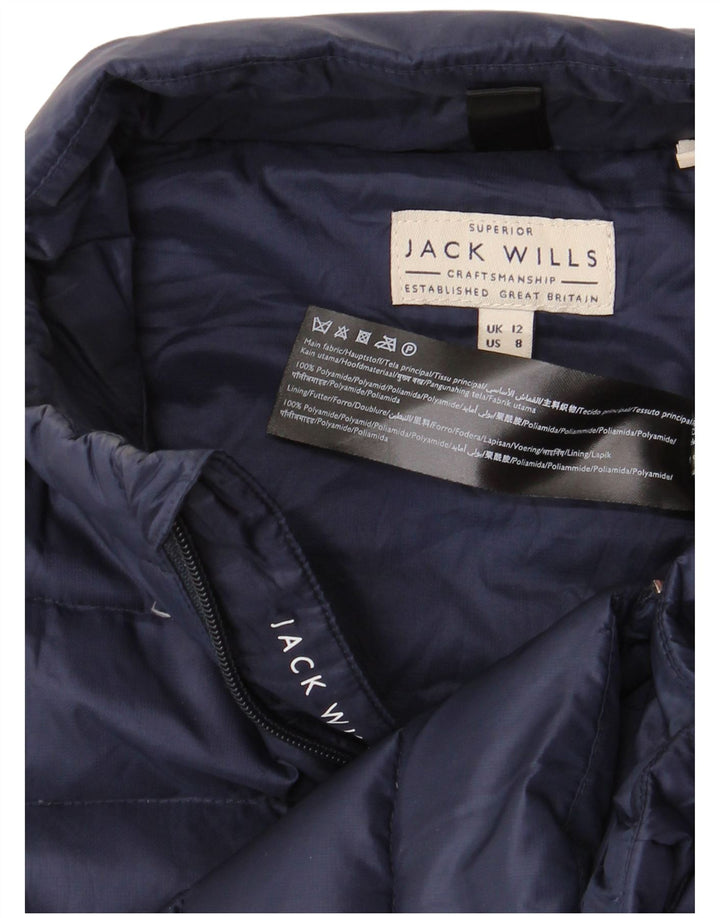 JACK WILLS Ženska podstavljena jakna UK 12 Medium tamnoplavi poliamid