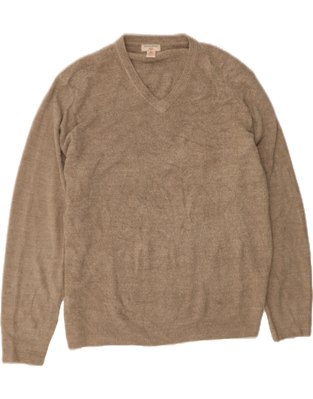 DOCKERS Mens V-Neck Jumper Sweater 2XL Grey Acrylic Vintage Dockers and Second-Hand Dockers from Messina Hembry 