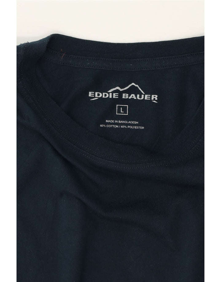 EDDIE BAUER Mens T-Shirt Top Large Navy Blue Cotton Vintage Eddie Bauer and Second-Hand Eddie Bauer from Messina Hembry 