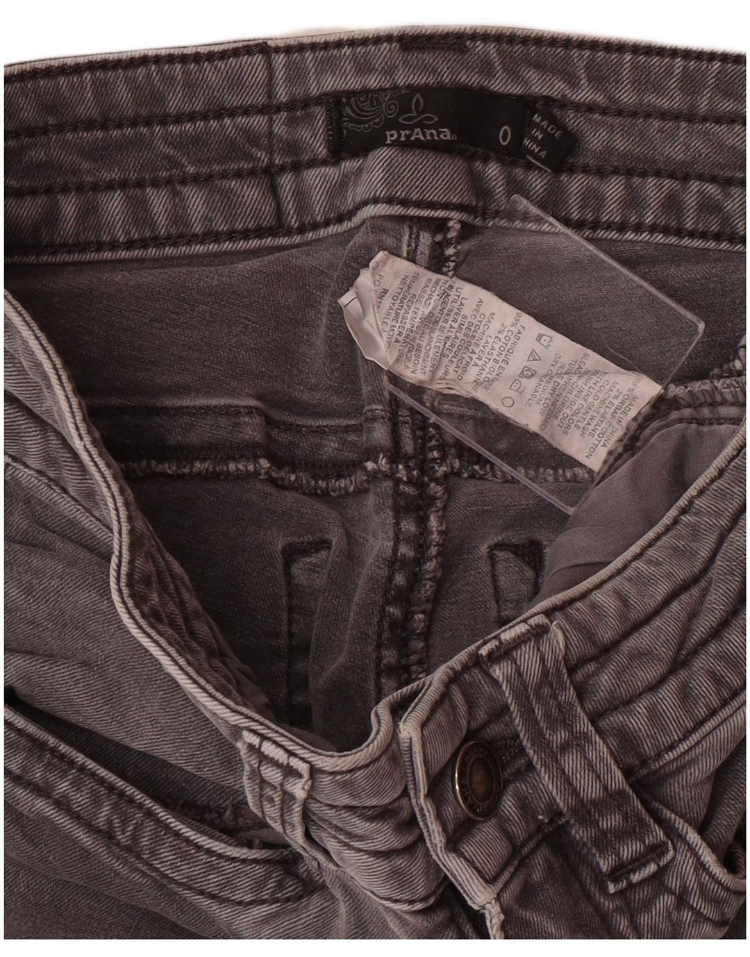 PRANA Ženske Cargo uske traperice US 0 XS W24 L26 Sivi pamuk