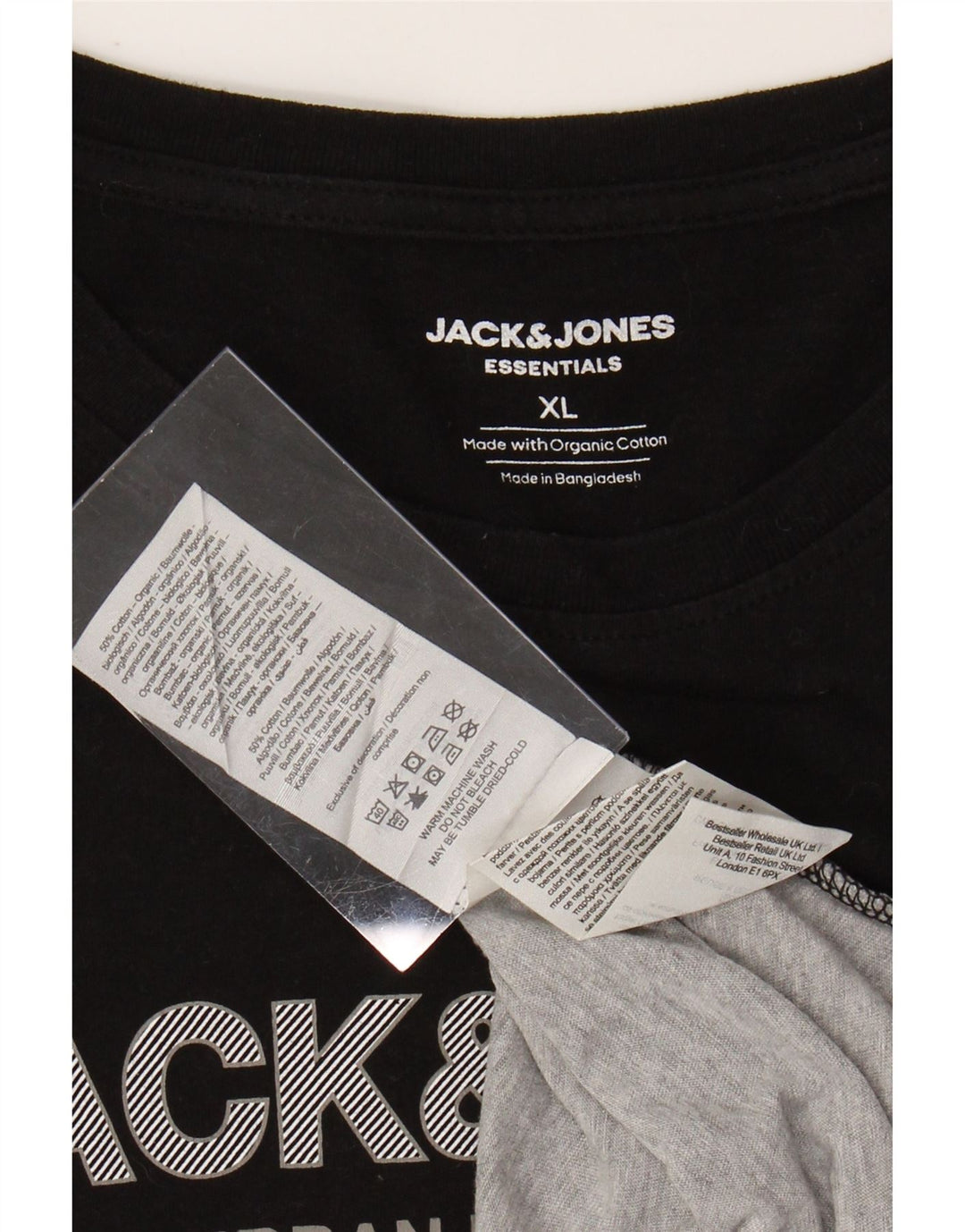 JACK & JONES Muška grafička majica kratkih rukava XL, crni pamuk u blokovima boja