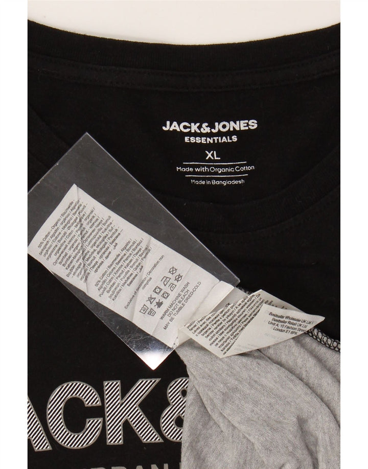 JACK & JONES Muška grafička majica kratkih rukava XL, crni pamuk u blokovima boja