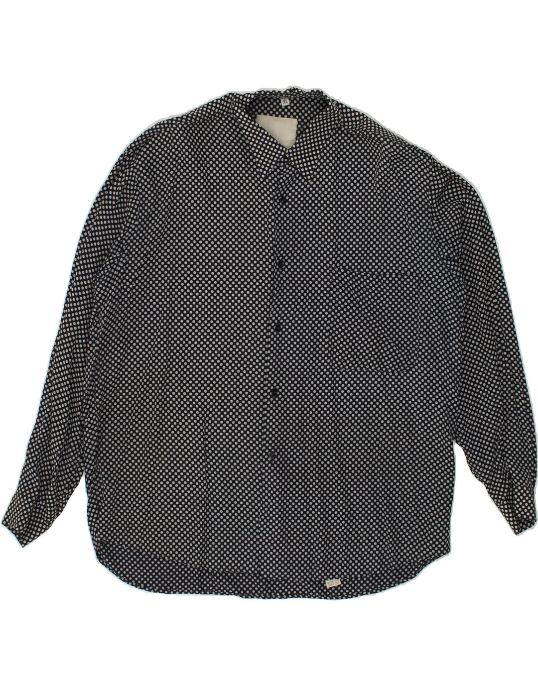 VINTAGE Mens Shirt XL Navy Blue Polka Dot Vintage Vintage and Second-Hand Vintage from Messina Hembry 
