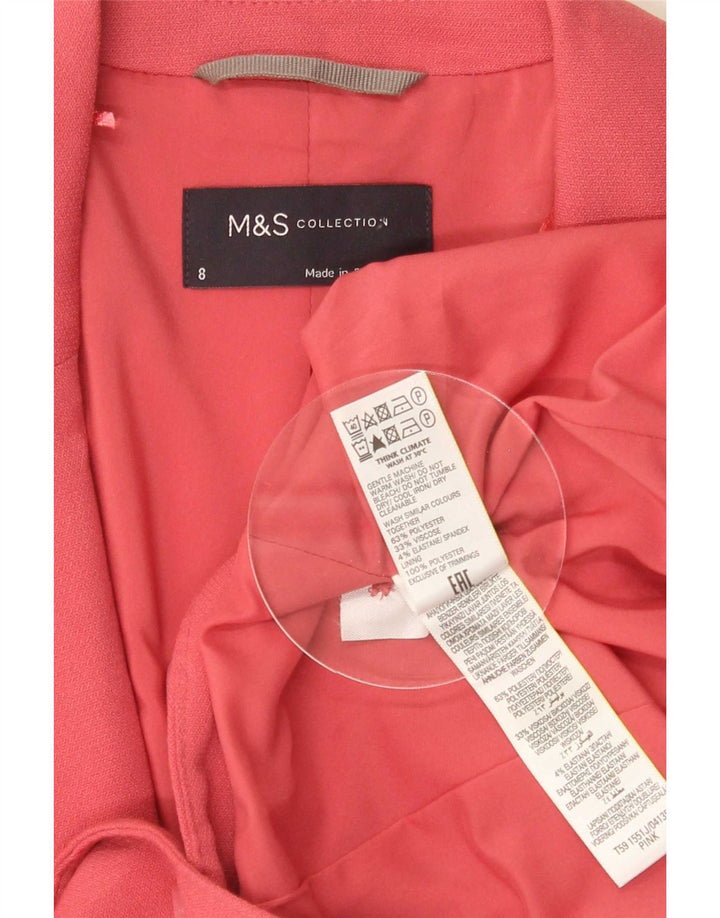 Marks & Spencer ženski sako s 1 gumbom UK 8 mali ružičasti poliester