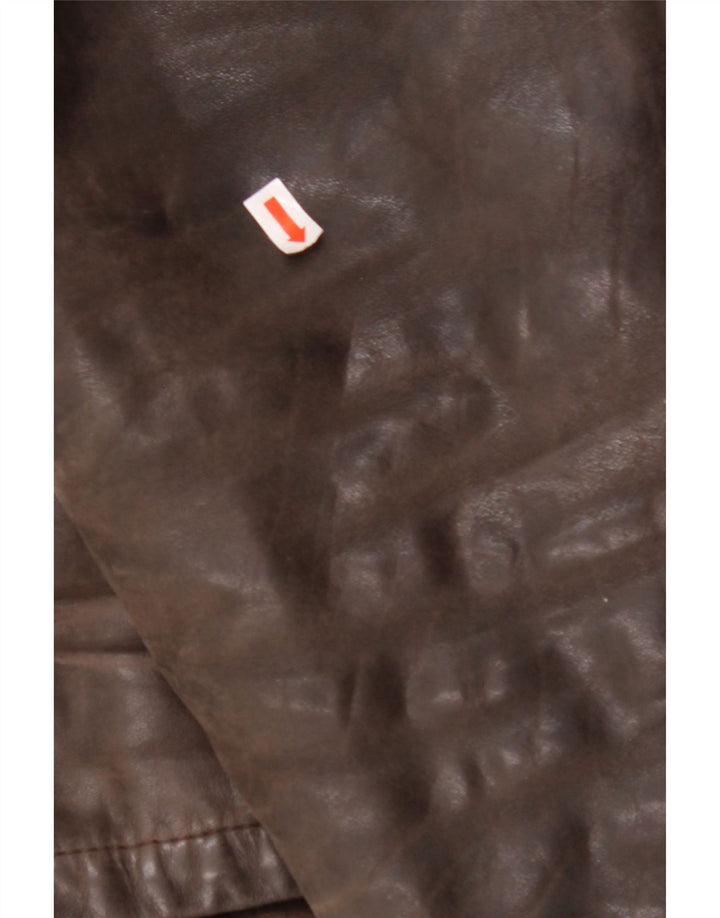 VINTAGE muška kožna jakna UK 36 Mala smeđa koža