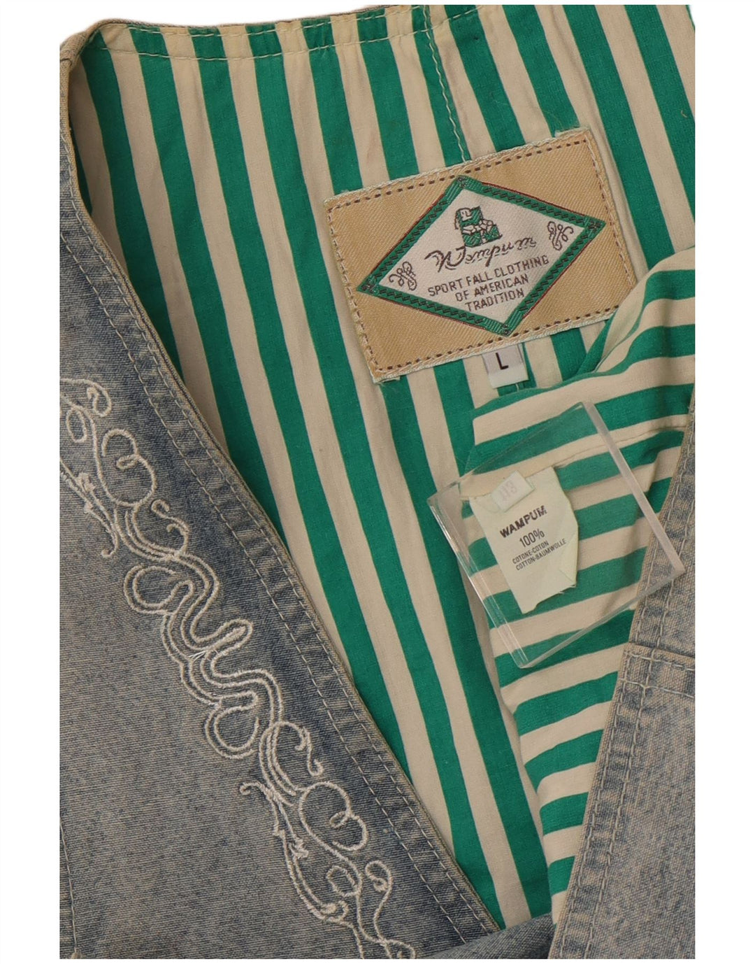 WAMPUM Ženski prsluk UK 16 Veliki plavi pamuk