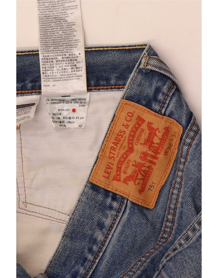 Levi's muške 751 traper kratke hlače W36 veliki plavi pamuk