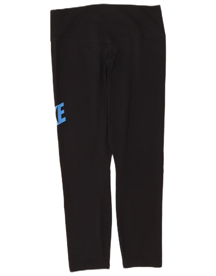 Nike Ženske Dri Fit Graphic Capri tajice UK 12 Srednje crni poliester