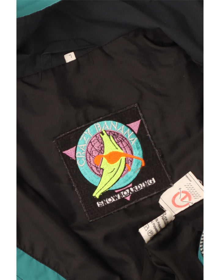 VINTAGE muška grafička vjetrovka kaput UK 40 veliki blok zelene boje