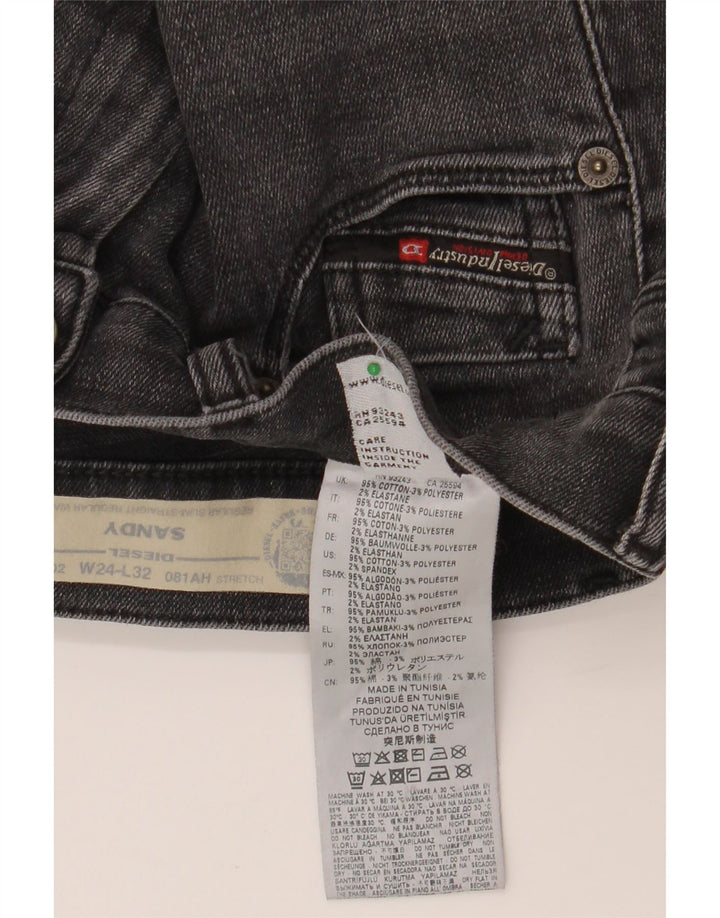 DIESEL Ženske Sandy Regular Slim Fit Ravne traperice W24 L32 Sivi pamuk