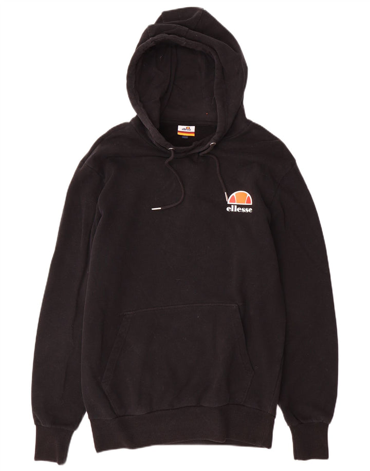 ELLESSE muška majica s kapuljačom s kapuljačom srednje veličine, crni pamuk