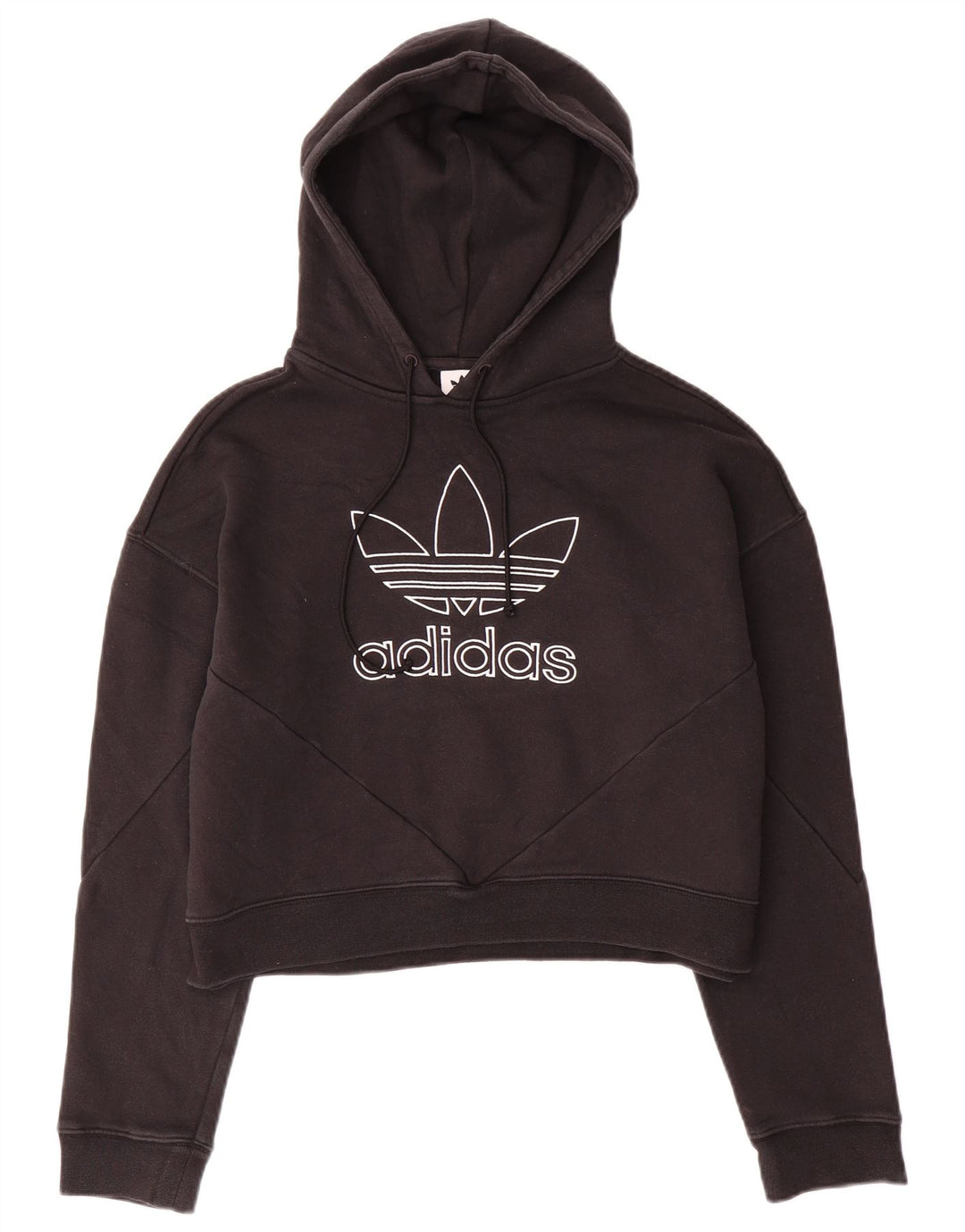 ADIDAS Ženska prevelika majica s kapuljačom s kapuljačom UK 10 Mali crni pamuk