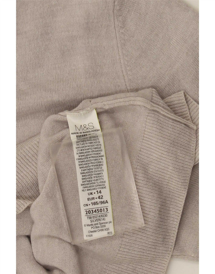 Marks & Spencer ženski kardigan pulover UK 14 Veliki sivi akril
